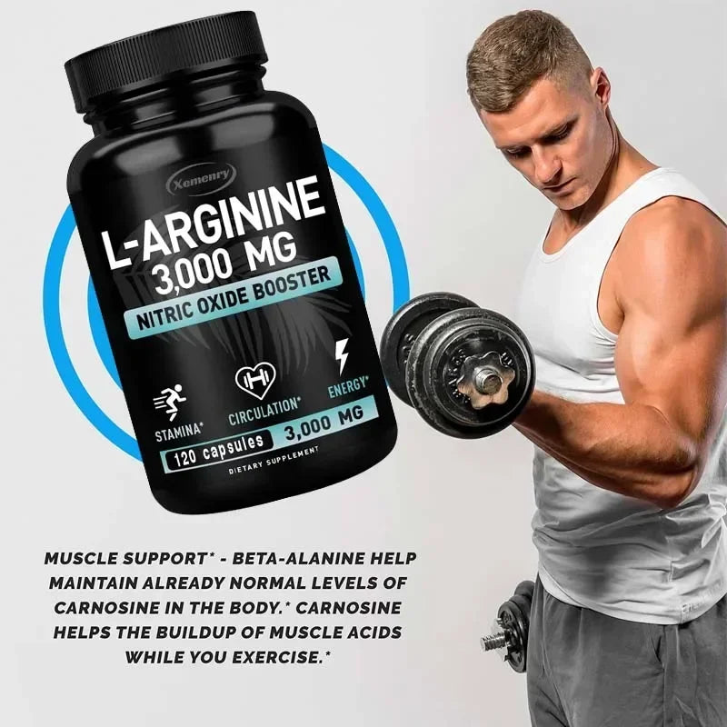 L-Arginine Supplement Boost Endurance -Increase for Energy, Strength,Vascular and Endurance Support During Exercise | Muscle Mas - AMULET RING STORE