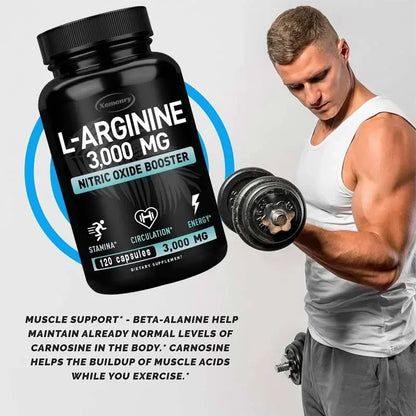 L-Arginine Supplement Boost Endurance -Increase for Energy, Strength,Vascular and Endurance Support During Exercise | Muscle Mas - AMULET RING STORE