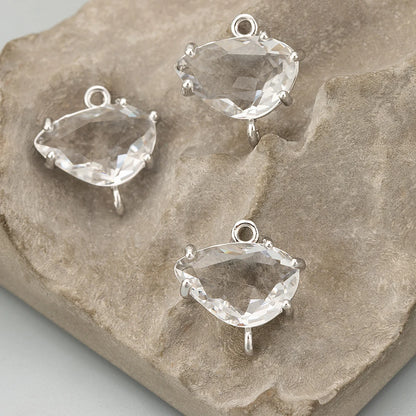 GUFEATHER ME92,jewelry accessories,18k gold rhodium plated,copper,glass,hand made,charms,diy pendants,jewelry making,6pcs/lot - AMULET RING STORE