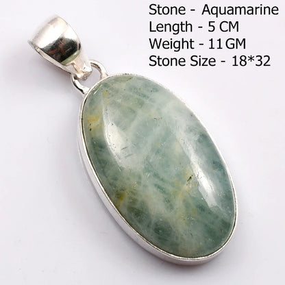 Genuine  Amaquarine  Pendant Hand Made Women Jewelry gift
