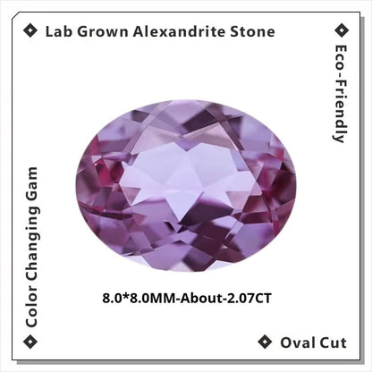 Lab Grown Alexandrite Stone High Quality Multiple Cuts Available Eco-Friendly Color Changing Gem Selectable Certificate