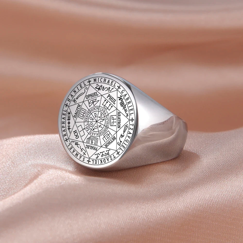 New 2025 Seal of The Seven Archangels Viking Ring Secret of Universe Rings for Men