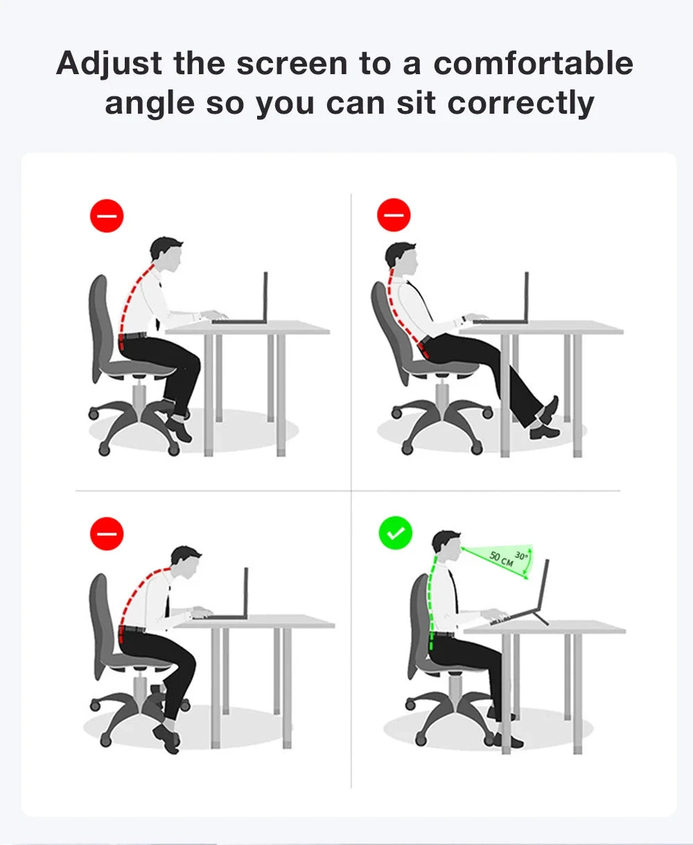 Aluminum Alloy Magnetic Laptop Stand With 8-Level Adjustment, Ventilation and Heat Dissipation, Equipped With Silicone Anti-Slip - AMULET RING STORE