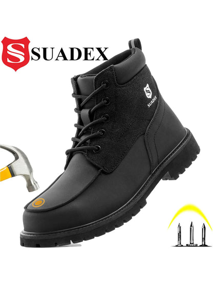 SUADEX Steel Toe Boots for Men Women Waterproof Indestructible Work Safety Boot Outdoor Protection Construction Shoes - AMULET RING STORE