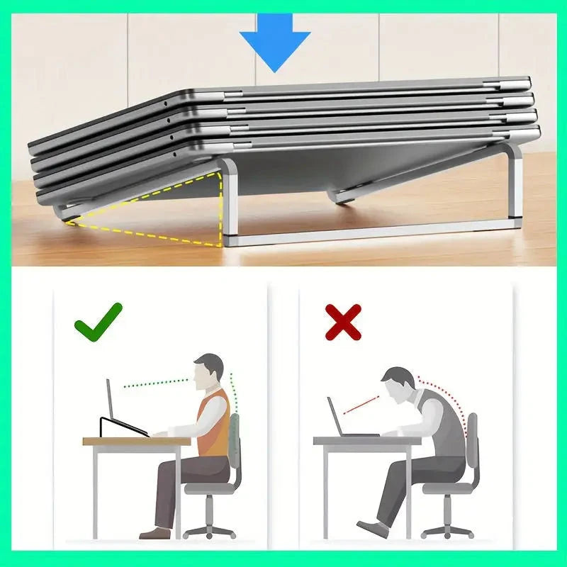 Universal Laptop Stand Foldable Adjustable Aluminum Alloy Notebook Holder Desktop Bracket for MacBook Air Pro Xiaomi - AMULET RING STORE