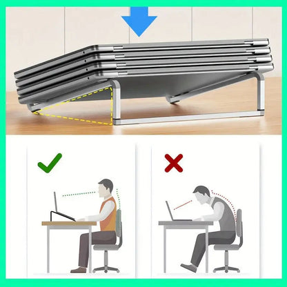 Universal Laptop Stand Foldable Adjustable Aluminum Alloy Notebook Holder Desktop Bracket for MacBook Air Pro Xiaomi - AMULET RING STORE