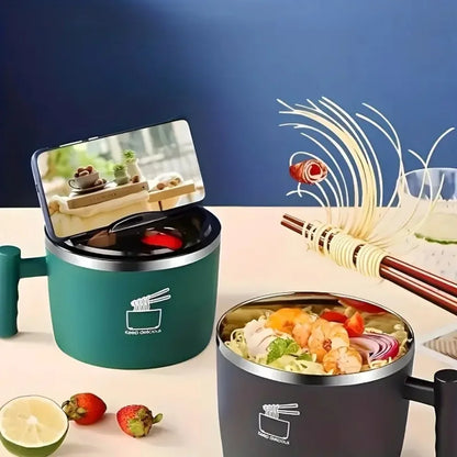 Ramen Bowl, Lunch Container,1000ml Large Thai Soup Bowls, Tableware with Phone Stand, Cereal Bowls for Home, Kitchen, Camping, - AMULET RING STORE
