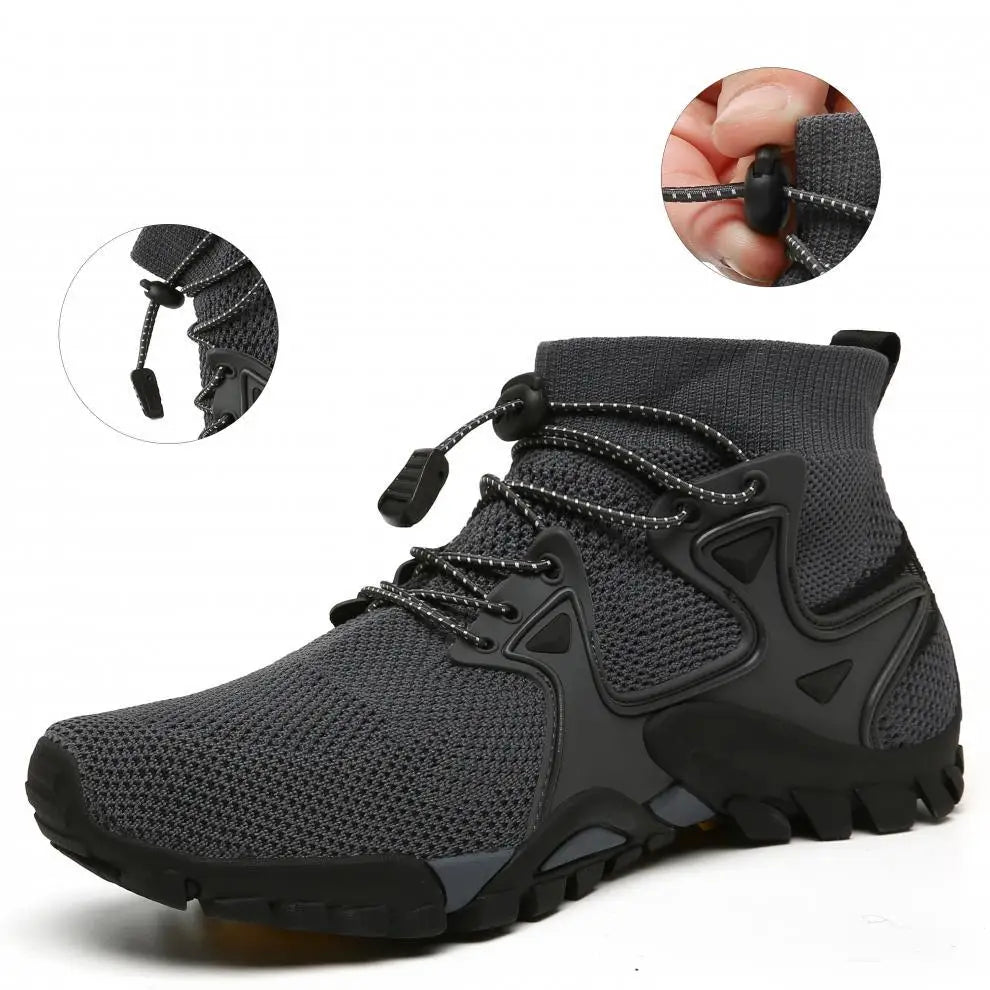 Shoes for Men Walking  2023 Summer New High Top Boots Breathable Mesh Mountaineering Outdoor Comfortable Leisure Travel Sneakers - AMULET RING STORE