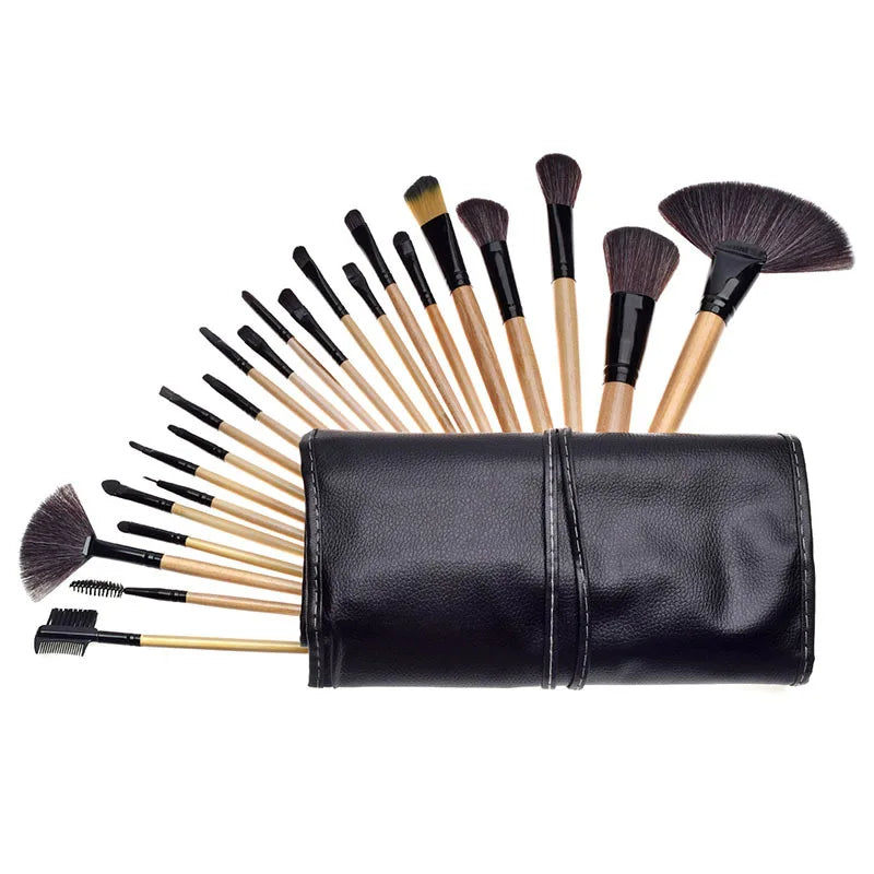 Free Gift Bag and Sponge for 24 pcs Makeup Brush Sets Cosmetics Brushes Eyebrow Powder Foundation Shadows Make Up Tools - AMULET RING STORE