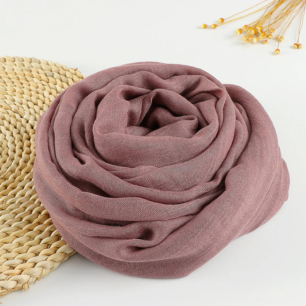 Autumn Winter New Cotton Linen Scarf For Women Girls Solid Color Sunscreen Scarves Soft Foulard Viscose Female Wrap Shawls