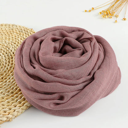 Autumn Winter New Cotton Linen Scarf For Women Girls Solid Color Sunscreen Scarves Soft Foulard Viscose Female Wrap Shawls