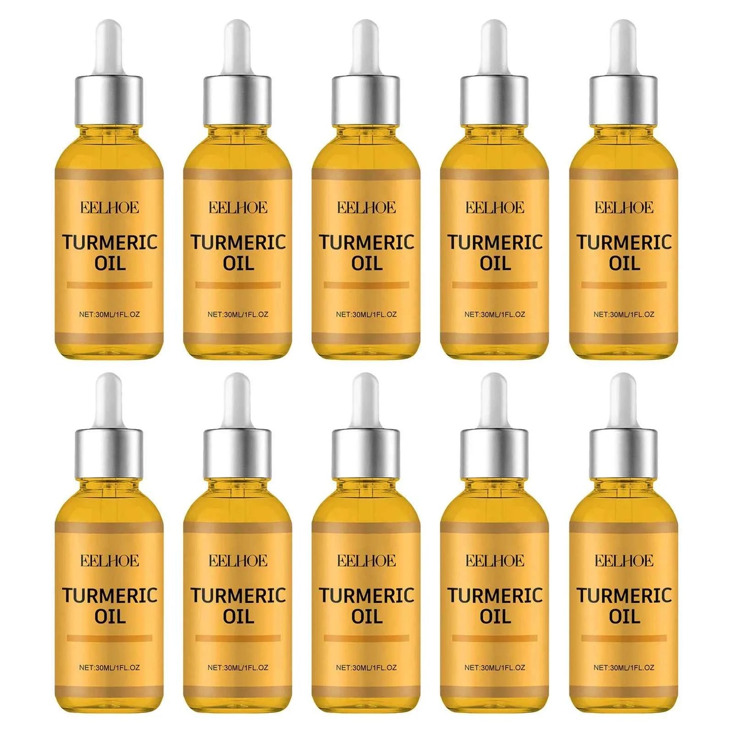 EELHOE Turmeric Essence Oil 30ml Shrink Pores Deep Moisturizing Hydration Repair Damaged Skin Facial Body Massage Oil Skin Care