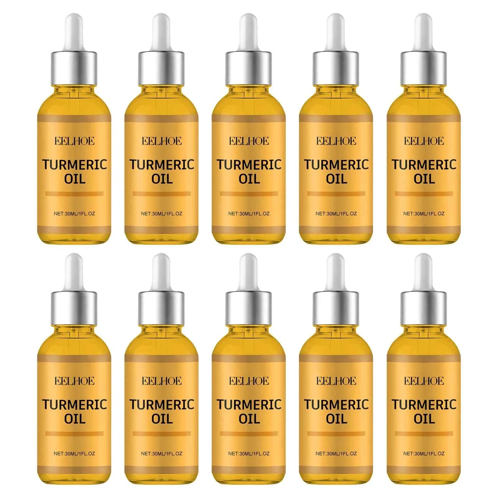 EELHOE Turmeric Essence Oil 30ml Shrink Pores Deep Moisturizing Hydration Repair Damaged Skin Facial Body Massage Oil Skin Care