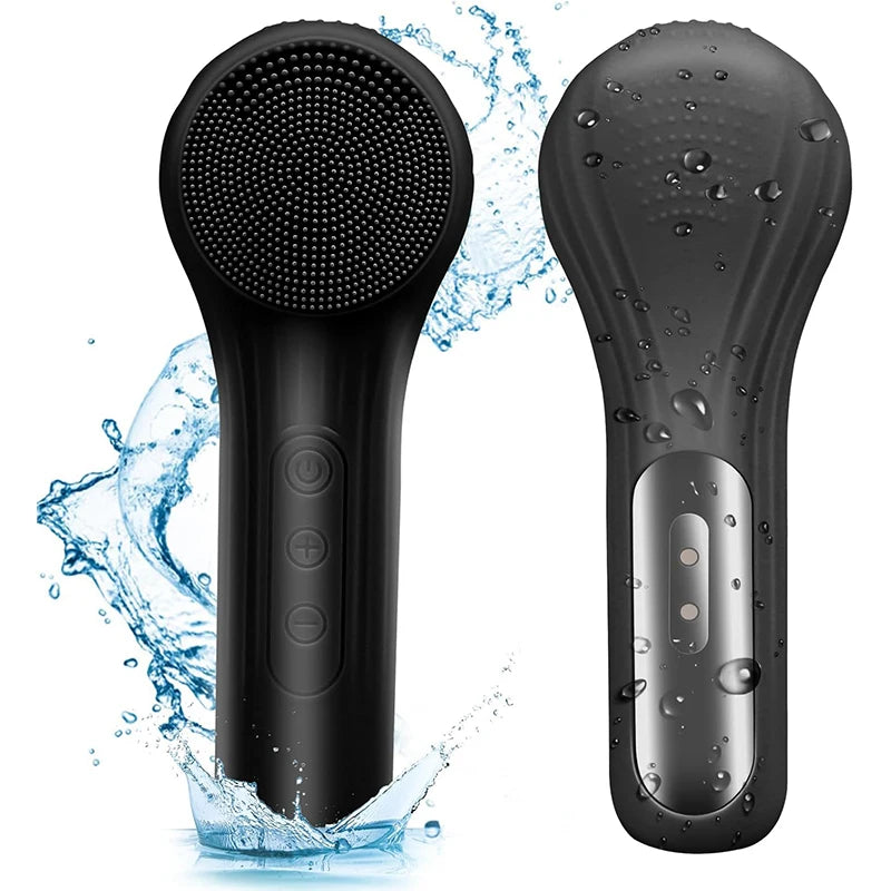 Silicone Face Cleaner Electric Sonic Facial Cleansing Brush Ultrasonic Face Massage Pore Deep Cleaning Vibrating IPX7 Waterproof