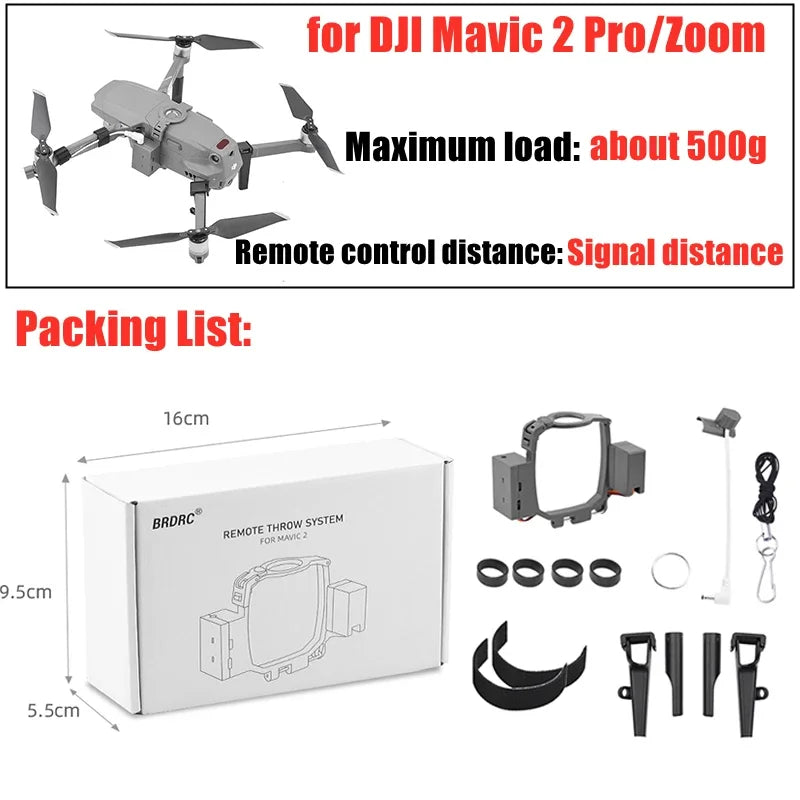 Airdrop System for DJI Mavic 3/2 Pro Zoom AIR 2 Mini 2/Mini 3 Drone Fishing Bait Wedding Ring Gift Deliver Life Rescue Thrower