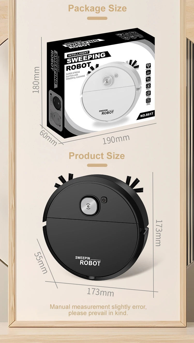 Household Fully Automatic High Suction Intelligent Vacuum Cleaner USB Charging Low-noise Sweeping Robot