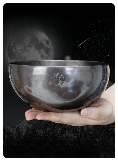 Full Moon Tibetan Singing Bowl Handmade Mindfulness Meditation Nepal Singing Bowls Yoga Chakra Sound Healing Therapy Accessories - AMULET RING STORE