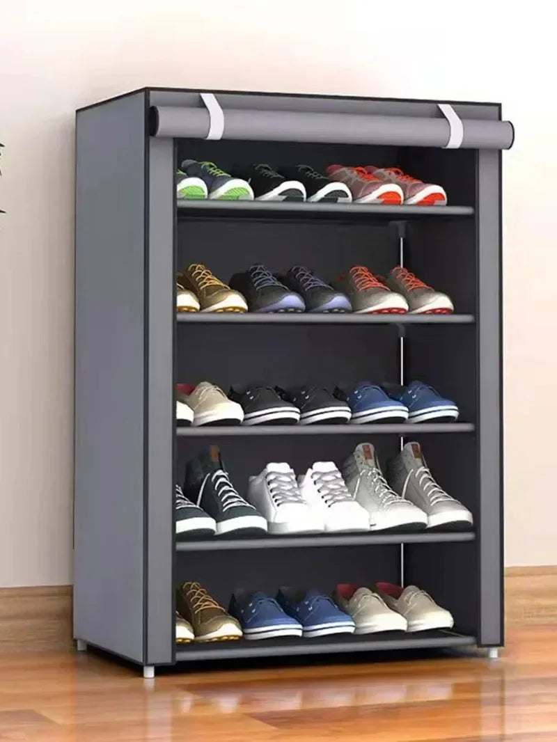Household corridor storage cabinet shoe rack fabric dustproof shoe cabinet economical multi-layer furniture minimalist furniture