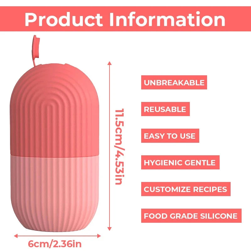 Silicone Cube Tray Shape Face Facial Ice Roller Massage Face Massage Roller Frozen Facial Reusable Ice Roller Beauty  Skin care