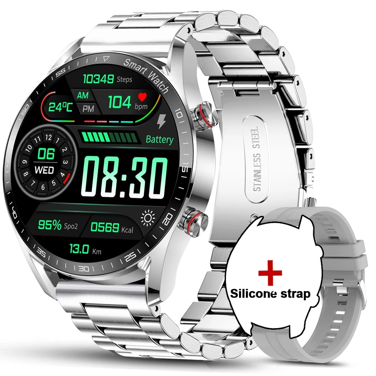 New Business Smart Watch Men 1.53 inch Full Screen Touch Multi Sport Mode ECG+PGG Sport Waterproof Bluetooth Call Smartwatches