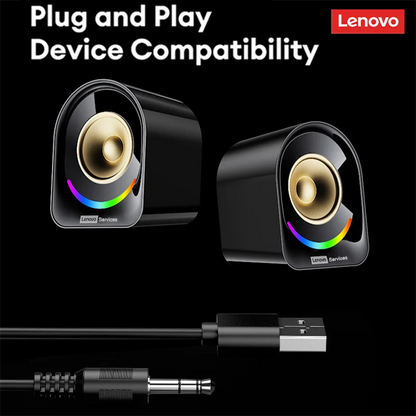 New Lenovo A02 Wireless Bluetooth V5.4 Speaker With Dual Mode RGB Light Wired Loudspeaker Vibrant Stereo Sound Camping Soundbox