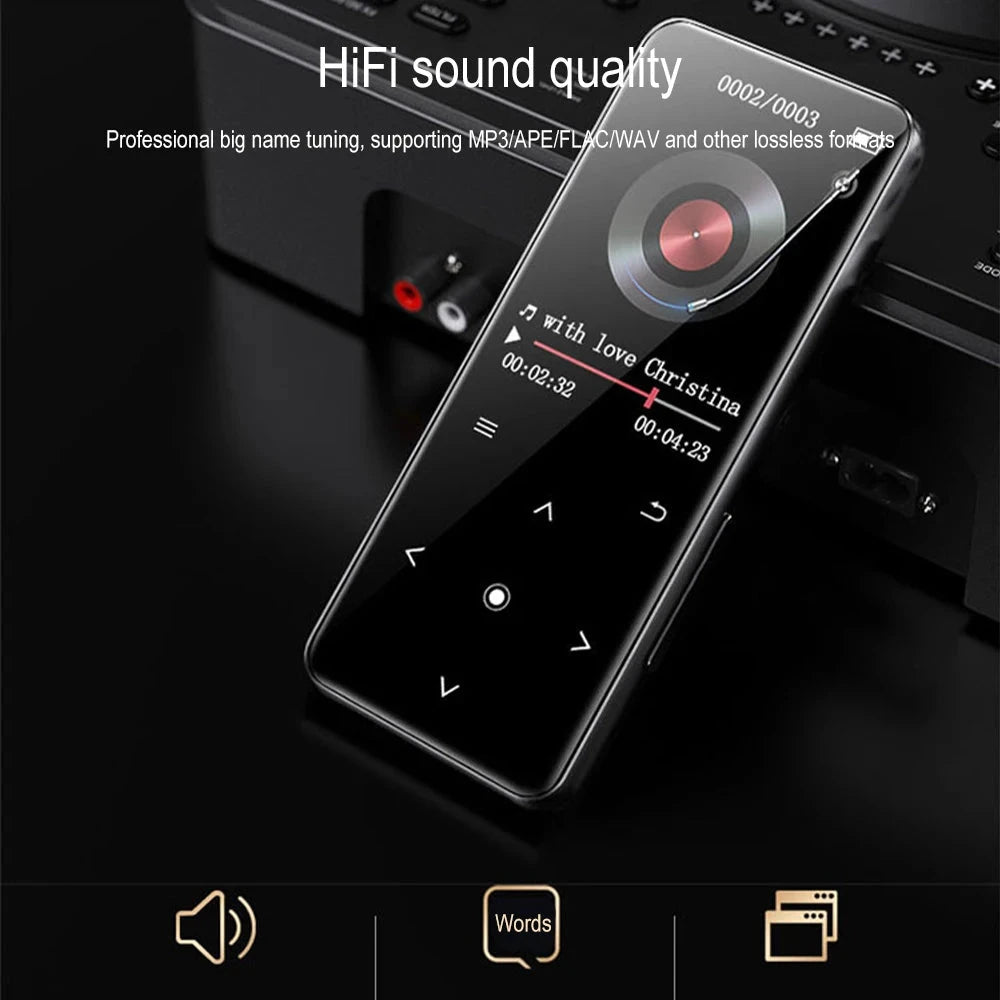 HiFi Bluetooth MP3 Player - Lossless Music Sport Earphone Portable Audio Walkman with FM E-book Recorder
