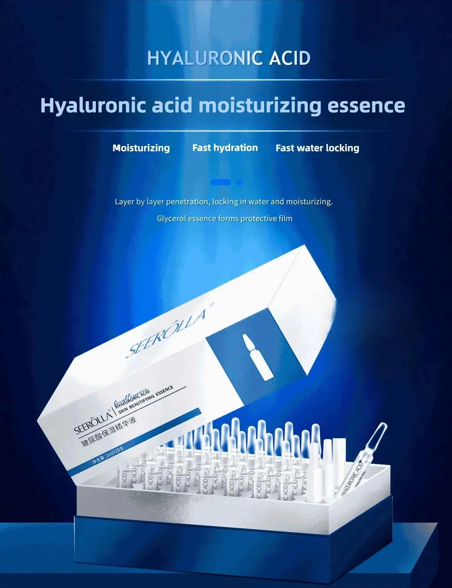 Hyaluronic Acid Serum Anti-Aging Moisturizing Shrink Pores Hydrating Whitening Essence For Microneedle Instruments Skin Care