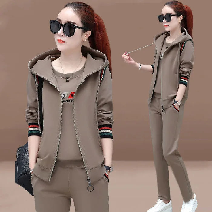 3pcs Autumn Women's Clothing Sets Long Sleeve Tops+pants Outfits Casual Sports Female Clothes Sets 2022