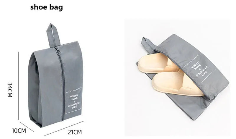 8/9/10/11 Pcs Set Travel Organizer Storage Bags Suitcase Packing Cubes Set Cases Portable Luggage Clothe Shoe Tidy Pouch Folding - AMULET RING STORE