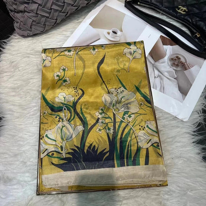 Brand Beige Cartoon Cat 100% Silk Scarf Shawl Bufanda Women Spring Fall Fashion Large Size Winter Long Scarves Bufanda 180*110cm