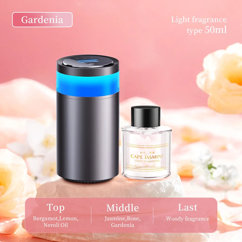 Car Diffuser Home Dual-Use Rechargeable Aromatherapy With Atmosphere Lights Smart Spray Car Air Freshener Fragrance Diffuser - AMULET RING STORE