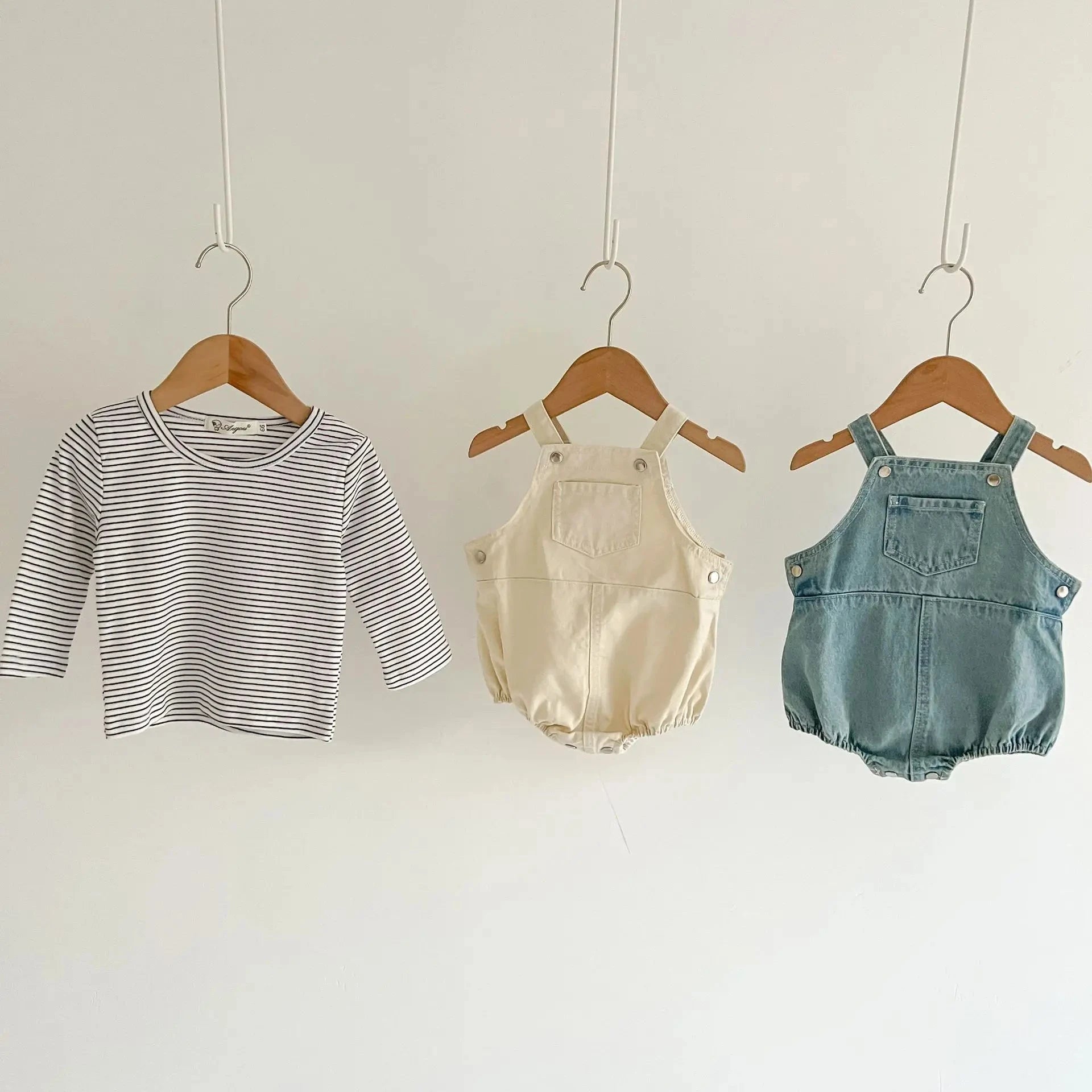 Cute Baby Pocket Overalls Denim Overalls Baby Fashion One-piece Romper 0-3T Newborn Boy Girls Clothes - AMULET RING STORE