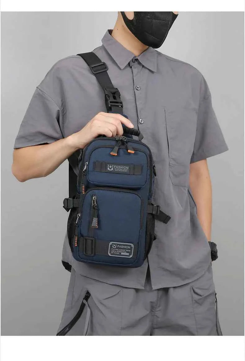 Male Multifunctional Sports Chest Bag Men's Lightweight Handbag  Multi Pockets Outdoor Hiking Climbing Cycling Crossbody Bags