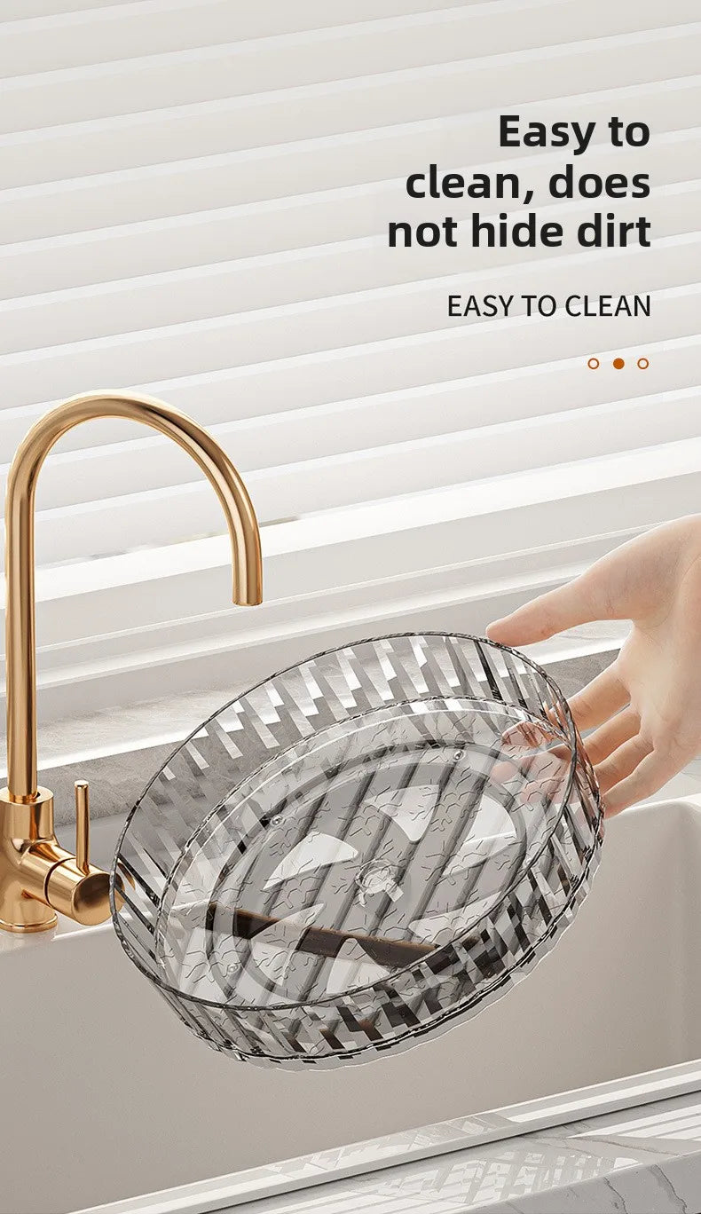 360° Rotating Plastic Storage Rack Bathroom Storage Organizer Kitchen Snack Food Oil Seasoning Bottle Storage Rack Fruit Tray - AMULET RING STORE