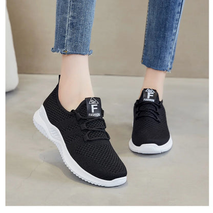 Women's shoes 2025 mesh breathable comfortable sports shoes soft sole lightweight fashion casual shoes - AMULET RING STORE