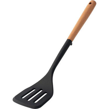 NEW Silicone Spatula Non Stick Pan Wooden Handle Silicone Vegetable Heat-resistant Silicone Cooking Spatula Spoon Kitchen tool - AMULET RING STORE