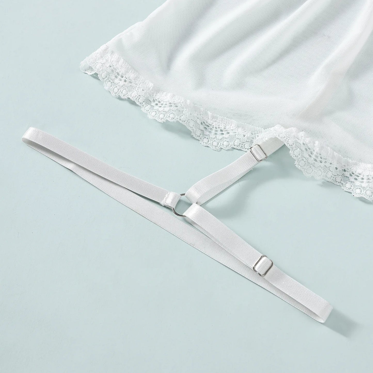 SINGREINY Nightwear Lace Sexy Suit Strap Sleeveless Bandage Short Dress+Thongs 2024 Ladies Transparent Erotic Nightdress Sets - AMULET RING STORE