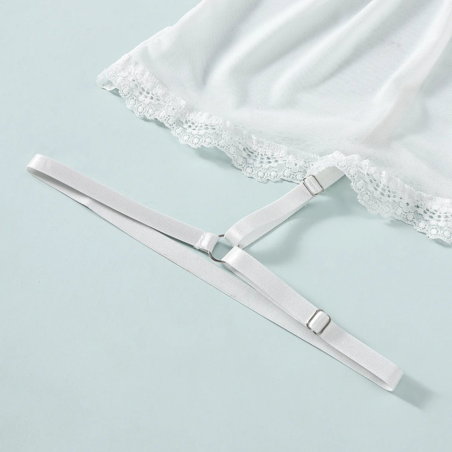 SINGREINY Nightwear Lace Sexy Suit Strap Sleeveless Bandage Short Dress+Thongs 2024 Ladies Transparent Erotic Nightdress Sets - AMULET RING STORE