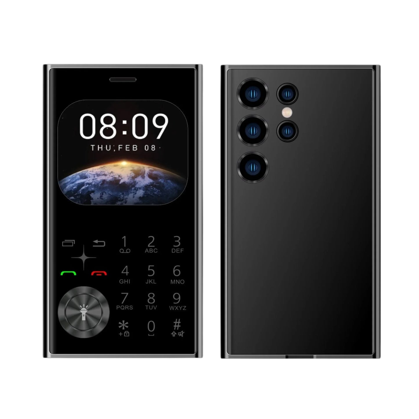 Credit Card Size Mini Phone Unlocked Dual SIM Ultra Thin 2.0" Display Pocket Cellphone Voice Changer Speed Dial Flashlight - AMULET RING STORE