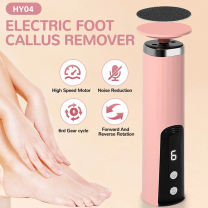 Wireless Electric Foot Callus Remover Machine Rechargeable Pedicure Tool for Dead Skin And Cuticle Removal with Replacement Sand - AMULET RING STORE