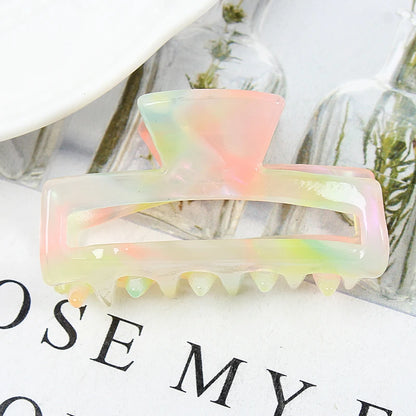 Mini Women's Hair Clips Colorful Geometric Hollow Crab Claw Clip Acetate Leopard Print Fashion Girls Hairpin Hair Accessories - AMULET RING STORE
