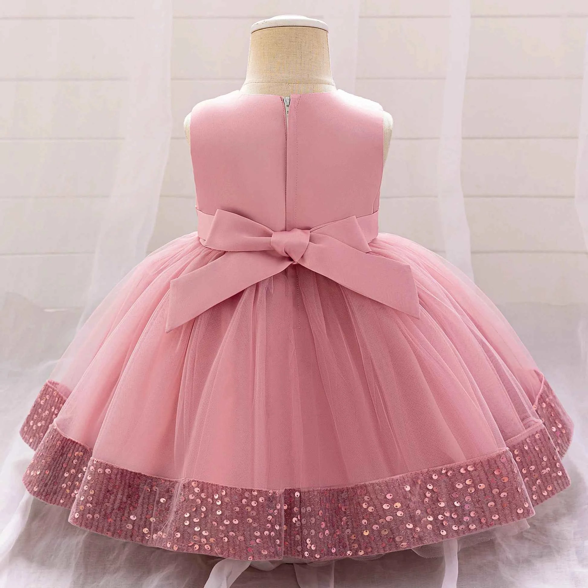 Sparkling flower embroidered gauze baby dress summer new style elegant girls' and children's dresses for girls and babies