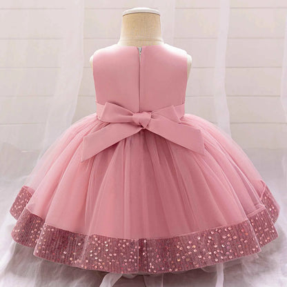 Sparkling flower embroidered gauze baby dress summer new style elegant girls' and children's dresses for girls and babies