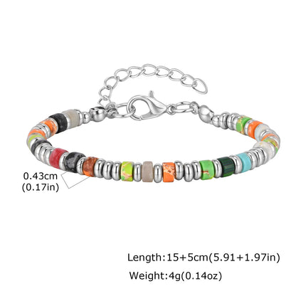 Trendy Unique Natural Stone Beaded Bracelet, Stainless Steel Chain Wristband Bracelet, Classic Tiger Eye Stone Jewelry for Men