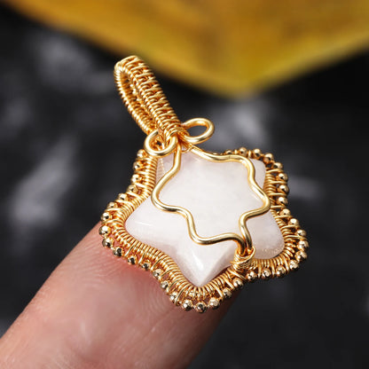 Labradorite Rainbow Moonstone Gemstone Pendant Copper Wire Wrapped Labradorite Jewelry Labradorite Necklace With Chain and Box