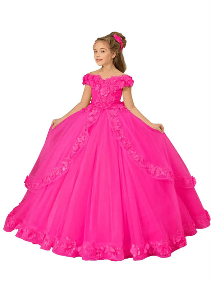 Customize Yellow Flower Girl Dresses Beading Appliqued Pageant Birthday For Girls First Communion Dresses Kids Prom Dresses