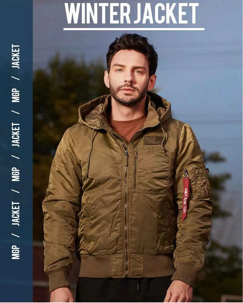 Men's winter jacket is very stylish waterproof and windproof, thickened with padded