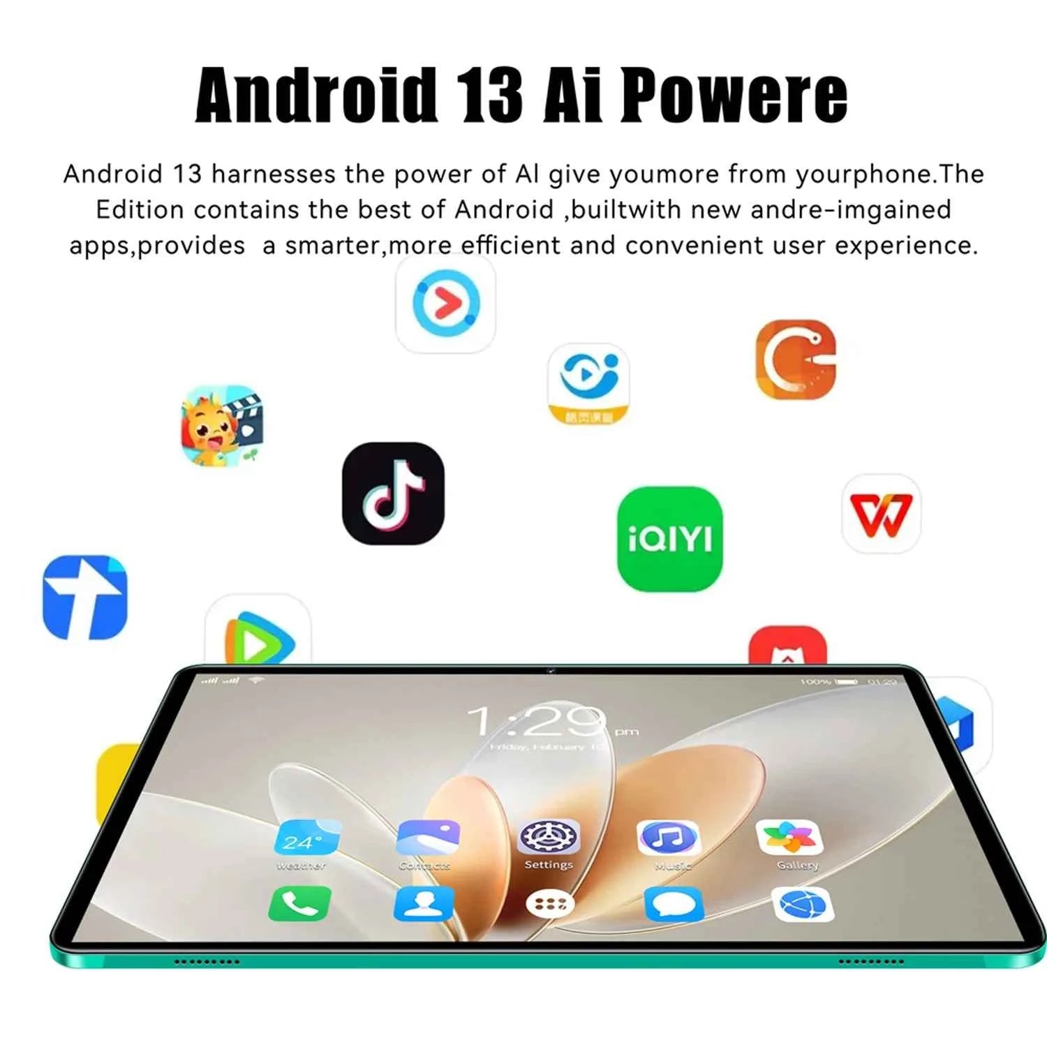 New Arrival 10.1 Inch Octa Core Android Tablets 6GB RAM 128GB ROM 4G Dual SIM Network AI Speed-up Tablet Bluetooth WiFi 6000mAh