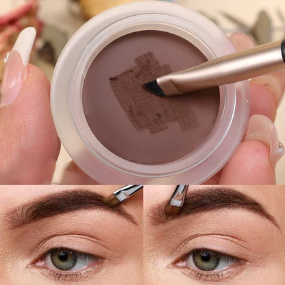 2 in 1 Eyeliner Eyebrow Gel Cream with Brush Waterproof Long-lasting Matte Black Brown Easy Wear Eyeliner Korean Makeup Cosmetic - AMULET RING STORE