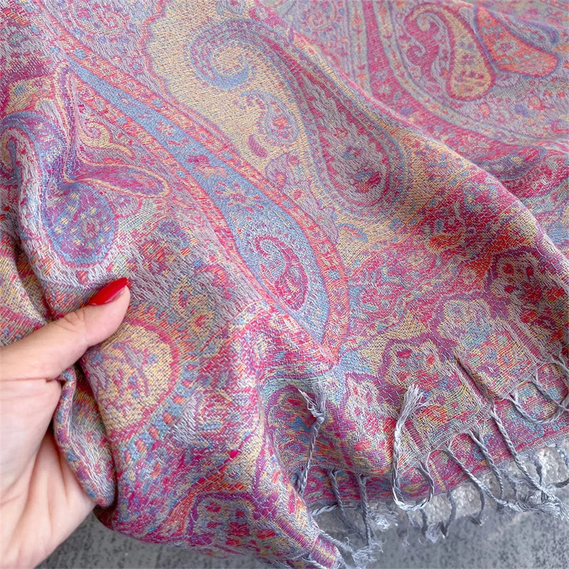 Autumn Bohemian Ethnic Paisley Cashmere Shawls Scarf for Women Warm Jacquard Pashmina Scarves Print Design Lady Foulard Stoles - AMULET RING STORE